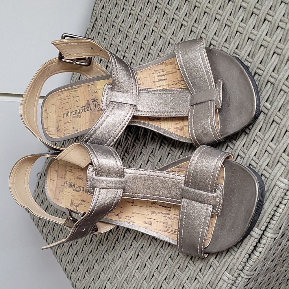 Gunmetal wedge heel